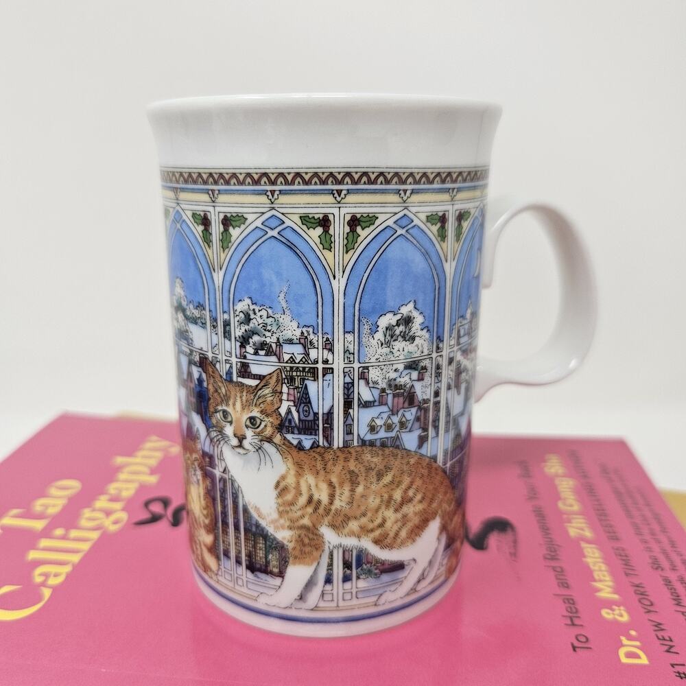 Natural Wonders Christmas Cat Mug Sue Scullard Stoneware Scotland C15